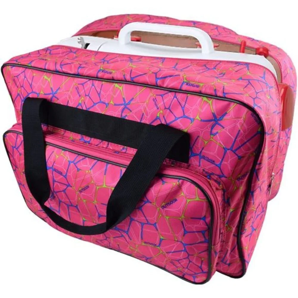 Rose Red Sewing Machine Carrying Case,Universal Canvas Carry Tote